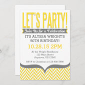 Gelbe graue moderne einladung (Vorne/Hinten)