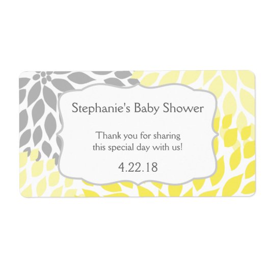 Gelbe graue Mums Wasser Flasche Gefallen (Vorne)