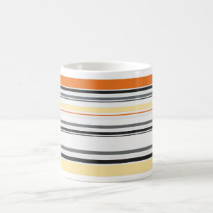 Gelbe, graue, orange, cremefarbene Retro-Tasse mit Kaffeetasse