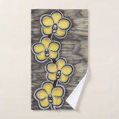 Gelbe graue Orchidee Badhandtuch Set (Handtuch)