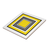 Gelbe graue Schwarz-weiße Quadrate Fliese (Seite)