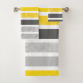 Gelbe graue Streifen Badhandtuch Set (Insitu)