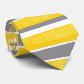 Gelbe graue Streifen - Moderne 2 Krawatte (Gerollt)