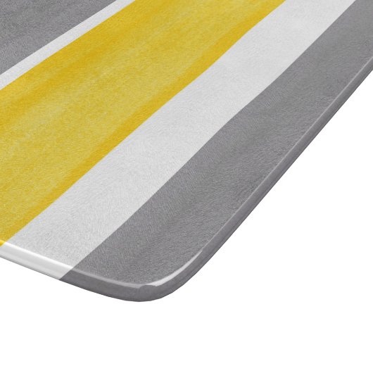 Gelbe graue Streifen - Moderne 2 Schneidebrett (Ecke)