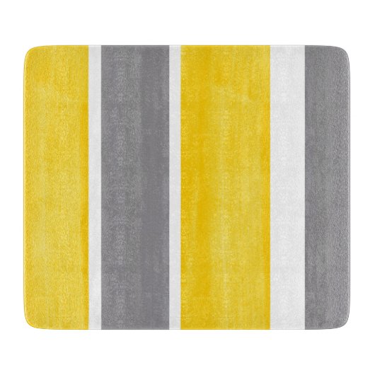 Gelbe graue Streifen - Moderne 2 Schneidebrett (Vorderseite)