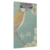 Gelbe, graue und beige Vögel auf einem Zweig Klemmbrett (Rechts)