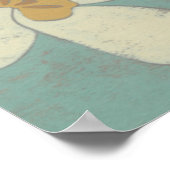 Gelbe, graue und beige Vögel auf einem Zweig Poster (Ecke)