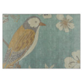 Gelbe, graue und beige Vögel auf einem Zweig Schneidebrett (Vorderseite)