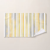 Gelbe graue und weiße Streifen Badhandtuch Set (Handtuch)
