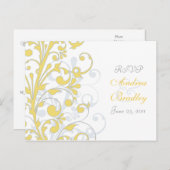 Gelbe, graue und weiße UAWG Einladungspostkarte (Vorne/Hinten)