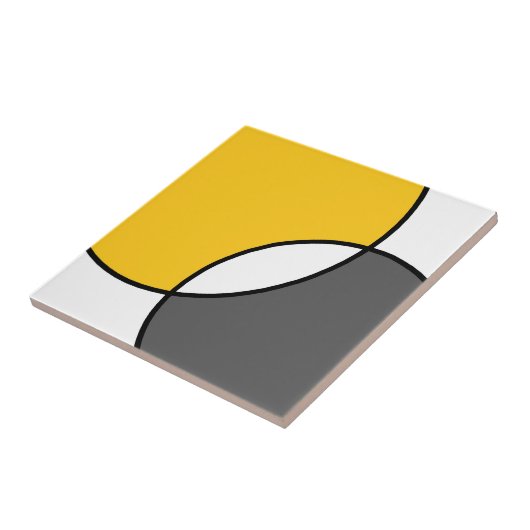 Gelbe graue weiße Kreise Fliese (Seite)