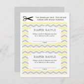 Gelbe graue Windeln Raffelkarten, Größe Einladungspostkarte (Vorne/Hinten)