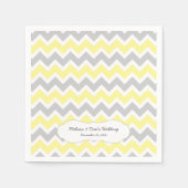 Gelbe graue Zickzack Dekoration / eigene Formulier Serviette (Vorderseite)