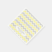 Gelbe graue Zickzack Dekoration / eigene Formulier Serviette (Ecke)