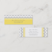 Gelbe graue Zickzack Retro Geschäfts-Karten Mini Visitenkarte (Vorne/Hinten)