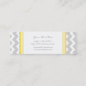 Gelbe graue Zickzack Retro Geschäfts-Karten Mini Visitenkarte (Rückseite)