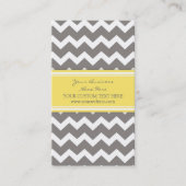 Gelbe graue Zickzack Retro Geschäfts-Karten Visitenkarte (Vorderseite)