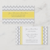 Gelbe graue Zickzack Retro Geschäfts-Karten Visitenkarte (Vorne/Hinten)