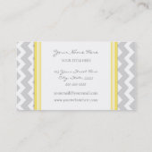 Gelbe graue Zickzack Retro Geschäfts-Karten Visitenkarte (Rückseite)