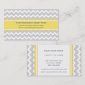 Gelbe graue Zickzack Retro Geschäfts-Karten Visitenkarte (Vorne/Hinten)