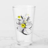 Gelbe Gravur der Seerosen Glas (Vorderseite)