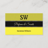 Gelbe Grenzen für Schwarzes Monogramm und Foto Visitenkarte (Vorderseite)