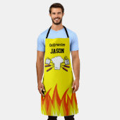 Gelbe GRILLEN Grillmaster-Schürze Personalisiert Schürze (Getragen)