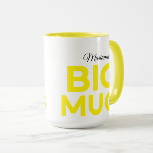 Gelbe Große Tasse | Große Tasse | Script-Individue (VorderseiteRechts)