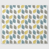 Gelbe grünbraune Blätter Geschenkpapier (Flach)