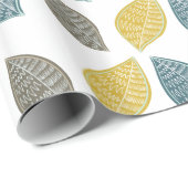 Gelbe grünbraune Blätter Geschenkpapier (Rolleneckpunkt)