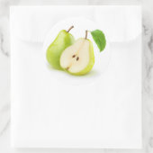 Gelbe grüne Birnen Runder Aufkleber (Tasche)
