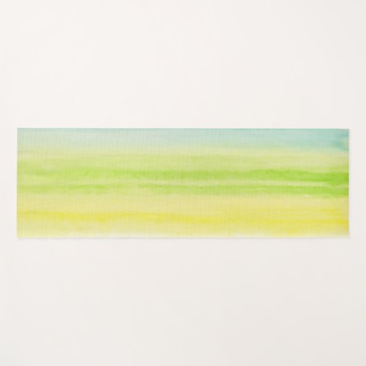 Gelbe grüne blaue Pastel fröhlich Yogamatte (Vorderseite (Horizontal))