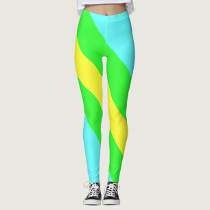 Gelbe, grüne, blaue Streifen von Shirley Taylor Leggings