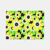 Gelbe grüne Blume Fleecedecke (Vorderseite (Horizontal))