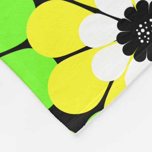 Gelbe grüne Blume Fleecedecke (Ecke)