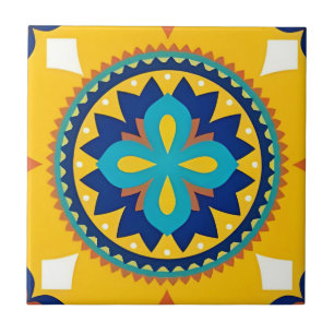 gelbe grüne Blume Fliese