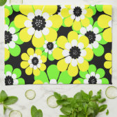 Gelbe grüne Blume Handtuch (Gefaltet)