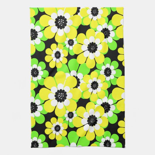 Gelbe grüne Blume Handtuch (Vertikal)