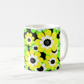 Gelbe grüne Blume Kaffeetasse (VorderseiteRechts)