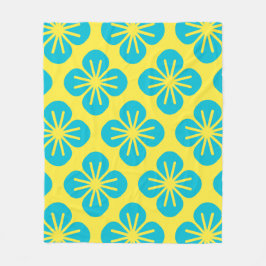 Gelbe grüne Blume Sommerrückenmuster Fleecedecke