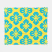 Gelbe grüne Blume Sommerrückenmuster Fleecedecke (Vorderseite (Horizontal))