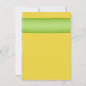 Gelbe grüne Daisy Blumendusche Einladung (Rückseite)