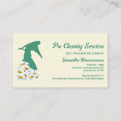 Gelbe grüne Daisy Spray Flasche Reinigung Gartenar Visitenkarte (Vorderseite)