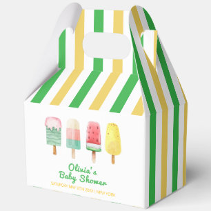 Gelbe grüne Eiscreme für den Pop Babydusche Geschenkschachtel