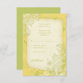 Gelbe, grüne, Elfenbeinflorale Hochzeitskarte RSVP Karte (Vorne/Hinten)