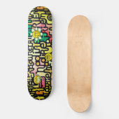 Gelbe grüne Fun Emoji Sarcastic Malerei Skateboard (Vorderseite)