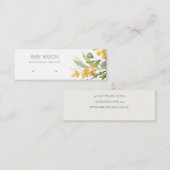 Gelbe grüne Gold-Wattle Foliage Earring Stuop Hoop Mini Visitenkarte (Vorne/Hinten)