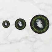 Gelbe grüne Lady in weißem Ghost Halloween Konfetti (Vorderseiten)