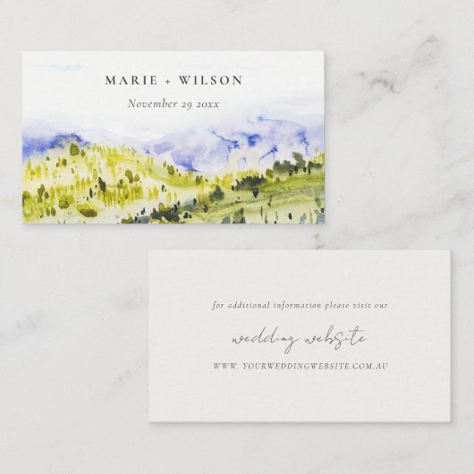 Gelbe Grüne Landschaft Hills Hochzeitsseite Begleitkarte (Vorne/Hinten)