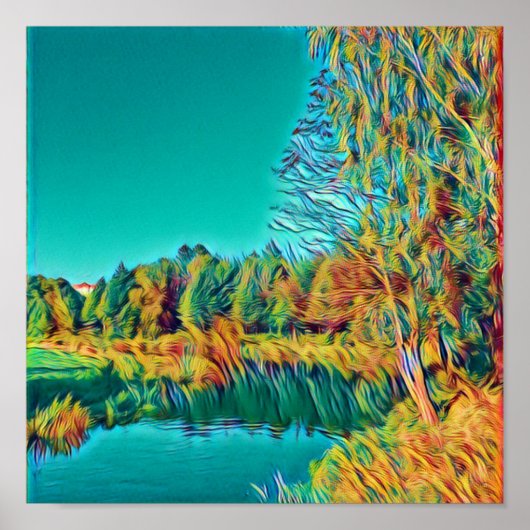 Gelbe Grüne Landschaft Poster (Vorne)